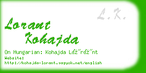 lorant kohajda business card